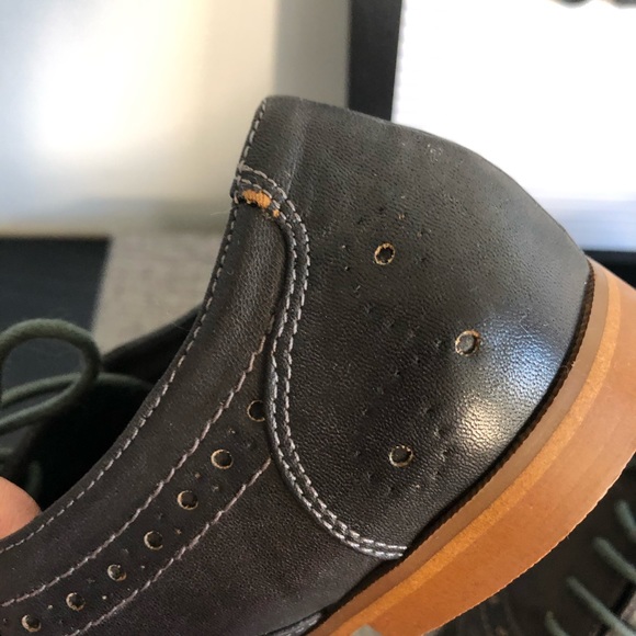 Oxford Leather Grey Flat Shoe Expressions The Bay - Picture 3 of 7